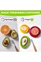 2-Piece Avocado Storage Container Set - Silicone Fruit & Vegetable Antioxidant Reusable Fridge Container - For Halved Avocados - Easy Clean - Green - 8