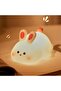 Silicone Rabbit Touch Light, Little Rabbit Night Light, Big Face Rabbit Children's Night Light, Soft and Cute Night Light with Animal Touch