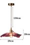 Retro LED pendant light with purple glass flowers, suitable for bars, bedrooms, homes, and interior porch lighting (bulb not included). - 3