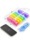 Weekly pill organizer (3 times a day), large 7-day pillbox (3 times a day), includes individual containers, portable pillbox. - 2