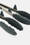 2 Pieces Silicone Tongs Set, Grey - 3
