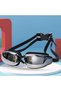 Two pairs of waterproof professional swimming goggles with safety buckles, suitable for water sports - Black - 4