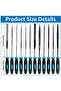 13-Piece Premium Small File Set, 6 diamond + 6 steel files with brush and case, 15cm - 4