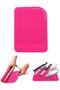 Heat-Resistant Silicone Mat Sleeve for Straighteners & Curling Irons, Hair Dryer Holder Safe Protective Organizer, Pink Red - 3