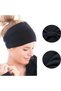 3-Piece Women's Wide Elastic Headband Headband for Running and Yoga (Black) - 5