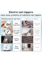 3-in-1 Electric Nail Clipper & Buffer with 2.5x Magnifier (white), 3-speed automatic nail trimmer. - 6