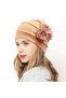 4 - pc Womens headscarf flower headband, Womens summer headscarf hat, Womens chemotherapy headscarf hat, hair loss flower cotton hat, gray, one... - 3