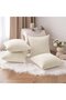 A set of 4 corduroy pillowcases, decorative pillowcases, sofa cushions, and decorative cushions with concealed pillowcases, 50 x 50 cm, beige. - 3
