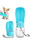 Portable Blue Dog Water Bottle, Compact Collapsible Pet Water Dispenser or Bowl for Puppies, Small, Medium & Large Dogs