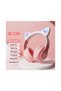 Cute cat gradient wireless earphones with LED lights, microphone, stereo sound for children, mobile phone music and games, purple. - 3