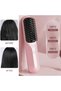 Rechargeable heated hair comb, hot press comb, anti-scalding electric comb, pink. - 2