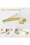 Upgraded Modern Double-Base Wall-Mounted Toilet Paper Holder (Brushed Gold SUS304) - 5