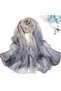 Women's scarf, women's silk scarf, summer sun protection, beach long thin scarf - gray