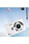 4K Ultra HD CCD digital camera - Mini compact point-and-shoot for beginner students, home photography, user-friendly, portable travel camera (white) - 4