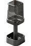 Toothbrush holder with cup, dustproof, height adjustable, 3 slots for electric toothbrushes and toothpaste, multi-functional storage rack, black.