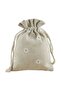 A set of 20 linen/jute bags with drawstring, measuring 13*18 cm.