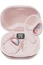 Open-back headphones - Wireless Bluetooth 5.4 sports headphones - With digital display, 50-hour battery life - Suitable for cycling and running - Pink
