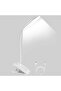 LED clip-on bedside lamp, USB reading light - white