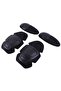 Tactical knee and elbow pads, for use in air gun paintball combat uniforms (2 knee pads and 2 elbow pads, black).