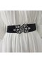 Rhinestone elastic belt, black crystal loose belt, floral tight belt for women, tight belt for formal wear - 2