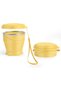 Silicone foldable travel mug with dustproof lid, 260 ml, BPA-free, portable, reusable for camping, picnic, travel, office (yellow)