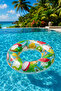Melek Stationery 🍉 🍍 🥝   The Most Fun Thing about Summer: Inflatable Sea Ring with Fruit Pattern! ☀️ 🏖️   1 Piece - 4