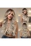 26-inch synthetic hair, long wavy layered wig, gray-gold gradient, heat-resistant synthetic wig, women's style