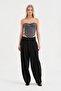 Women's Corset with Covered Bust Part and Stone Detailing - 4