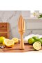 2-Piece Beech Wood Manual Citrus Juicer - Lemon & Orange Hand Press Tool - 16 * 3.50 * 3.50 cm - Natural - 6