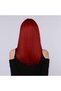 Women's wig, long straight red fiber high-temperature wig with bangs, 22-inch braided wig for straight women, suitable for party cosplay. - 3