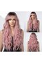 Wig - Light pink - Long hair - Slight wave - With bangs - Synthetic hair - Looks like real hair - Women's wig - Hairpiece - Wig - Drag queen - Wigs