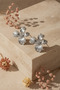 Stylish Textured Gray Flower Motif Bijouterie Earrings for Women - 5