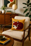 Punch Embroidered Throw Pillow Cover - 43*43 cm - Fox - Pnk001