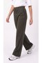 Women's Khaki Combed Cotton Palazzo Cut High Waist Wide Leg Lace-Up Elastic Waist Comfortable Casual Sweatpants
