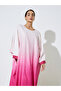 Pink Gradient Printed Batwing Sleeves Kaftan - 2
