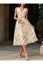 Floral Print Sleeveless A-Line Midi Dress - 8