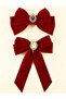 Set of 2 - Red Bow Hair Clip - 4