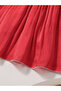 Girls Red Ruffled Detail Dress with Bow - 6