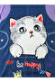 Girls Cute Cat Denim A-Line Dress - 4