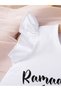 Girls White Ramadan Graphic Dress - 4