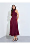 Burgundy Sleeveless A-Line Maxi Dress - 3