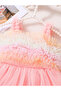 Girls Pink Strappy Mesh Dress - 3