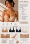 80% Cotton Push up Underwire Bra B Cup Adjustable Straps Skin Black Navy Blue Ecru - 5