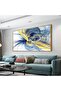 Large Framed Wall Art Abstract Line Drawing Canvas with Outer Frame (50x100 cm) - 6