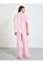 Pink Striped Short Sleeves Shirt and Pants Pajama Set - 6