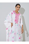 Multi-Color Floral Print Embroidered Neckline Kaftan - 2