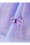 Girls Purple Organza Strappy Dress - 5