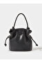 Black Drawstring Mini Handbag - 3