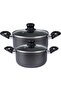 8-Piece 2.5 mm Strong Aluminium Non-Stick Cookware Set, CD Bottom, Heat-Resistant Exterior, Durable Interior, Easy-Grip Bakelite Handles and Knobs, Glass Lids, PFOA-Free, Dishwasher-Safe, Su - 2