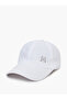 White Letter Printed Baseball Cap